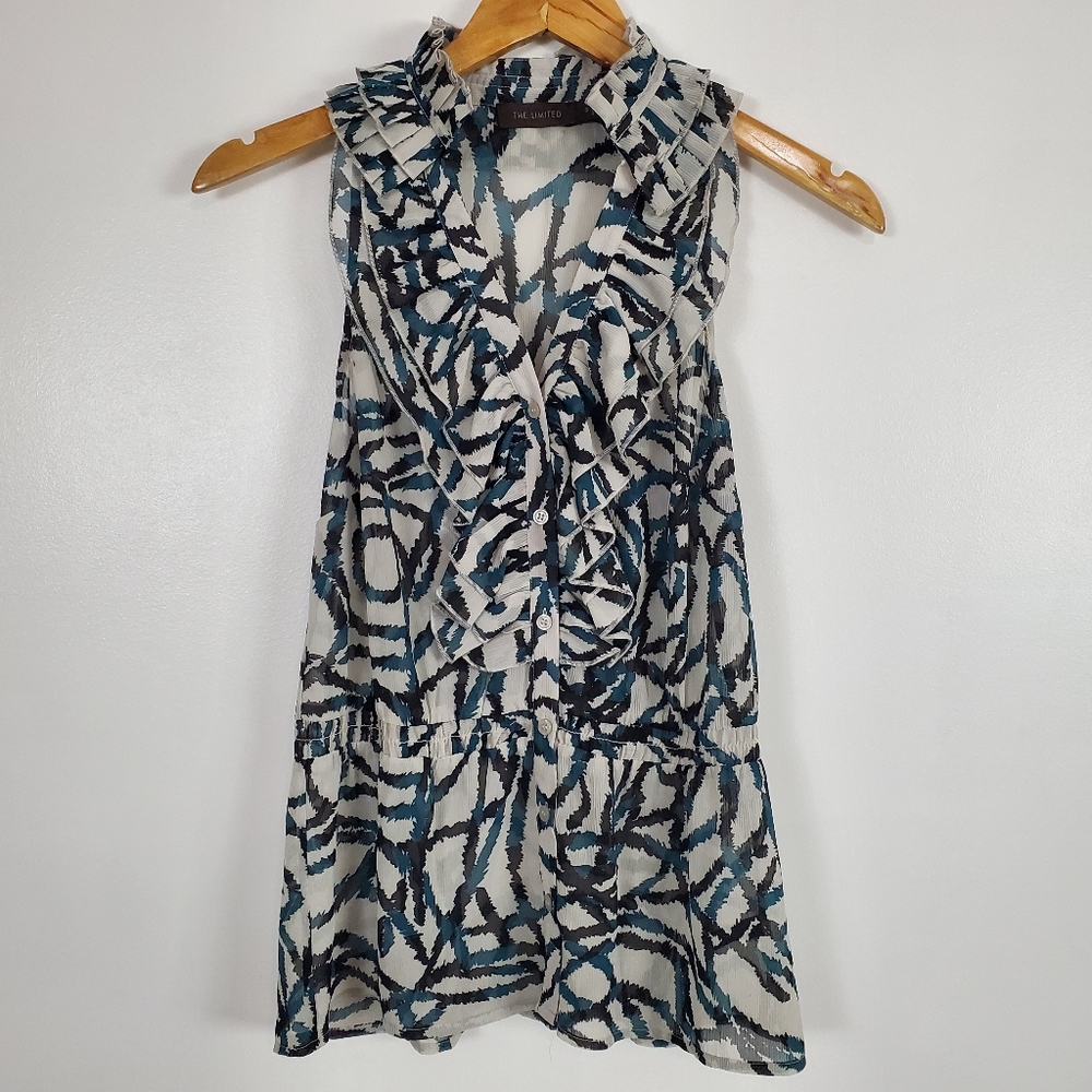 The Limited frilly button up tank, small